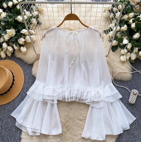 Fairy Flared Sleeve Chiffon Shirt