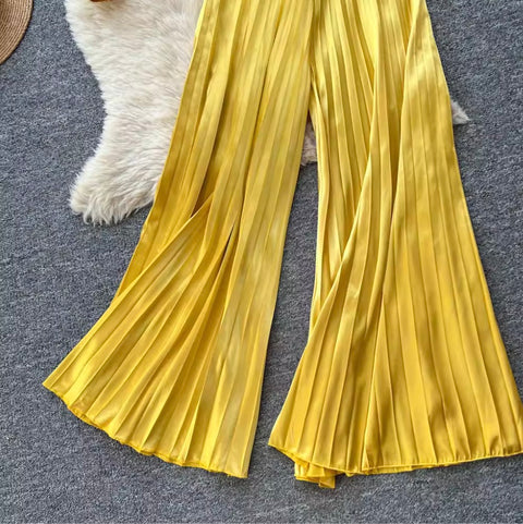 Bow-tie Shirt & Trousers Satin 2Pcs