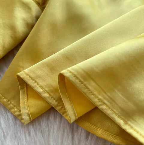 Bow-tie Shirt & Trousers Satin 2Pcs