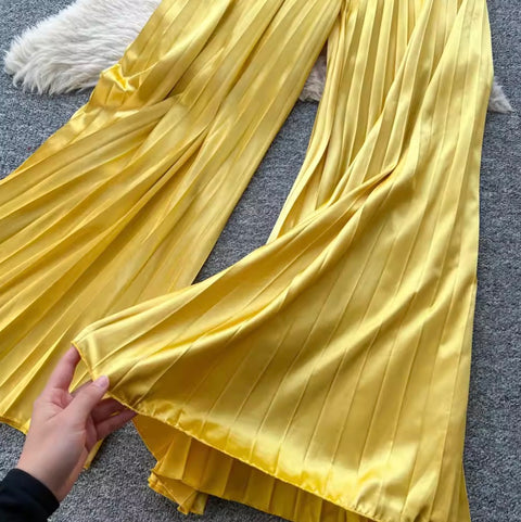 Bow-tie Shirt & Trousers Satin 2Pcs