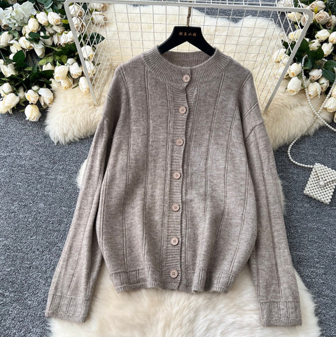 Cardigan & Trousers Thickend Knit 2Pcs