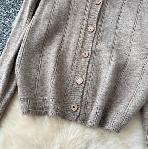 Cardigan & Trousers Thickend Knit 2Pcs