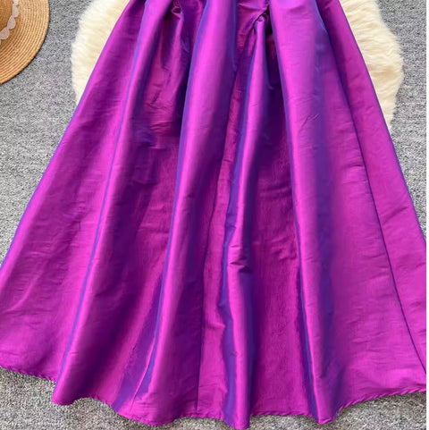 High-end Purple Puffy A-line Dress