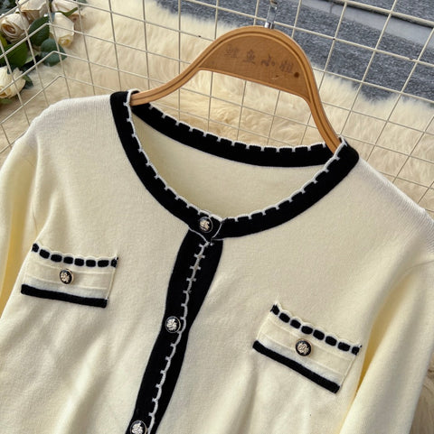 Knitted Vest Dress & Cardigan Dress 2Pcs