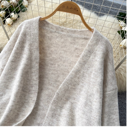 Cardigan & Fishtail Skirt & Camisole 3Pcs