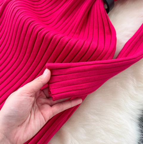 V-neck Tip-stripe Sweater Dress