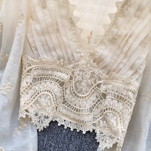 Niche Deep V-neck Embroidered Top