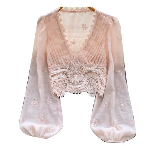 Niche Deep V-neck Embroidered Top