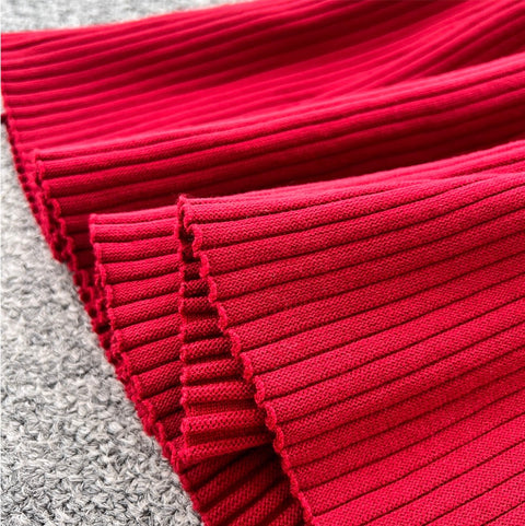 Ruffled Cardigan & Fishtail Skirt 2Pcs