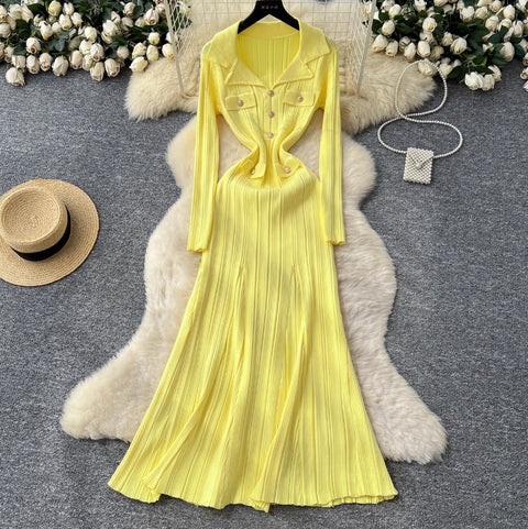 Premium Doll Collar Knitted Dress