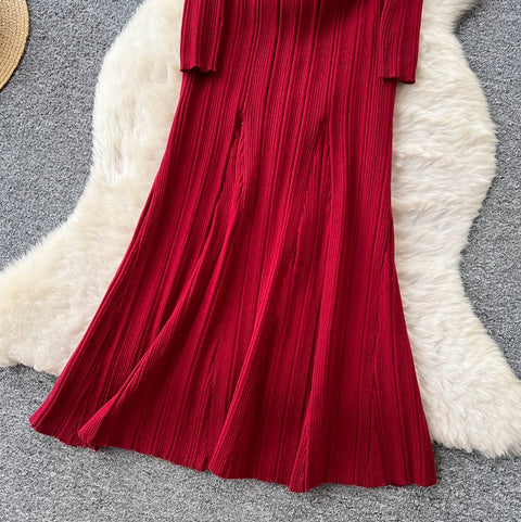 Premium Doll Collar Knitted Dress