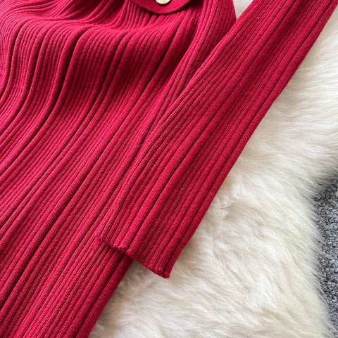 Premium Doll Collar Knitted Dress