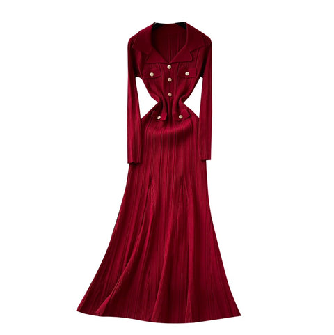 Premium Doll Collar Knitted Dress