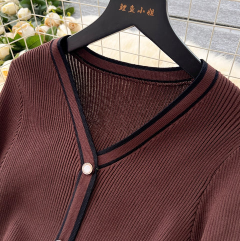 V-neck Fishtail Cardigan Dress