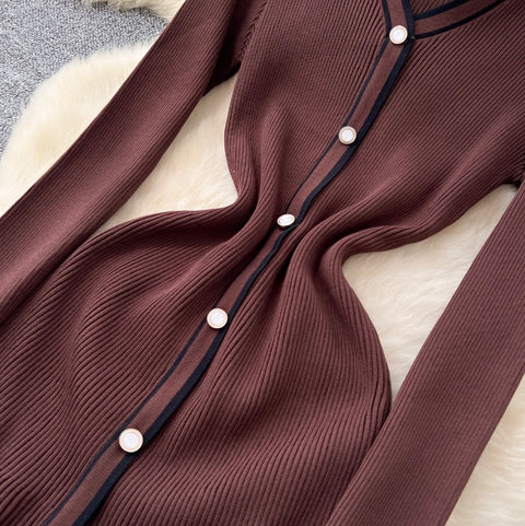 V-neck Fishtail Cardigan Dress