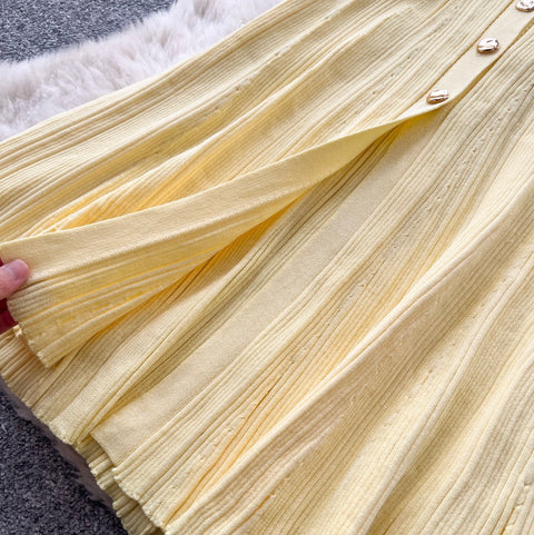 Simple Design Lapeled Knit Dress