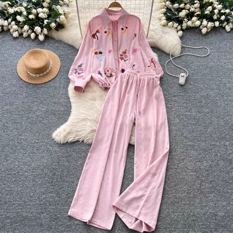 Sweetie Shirt & Draped Trousers 2Pcs