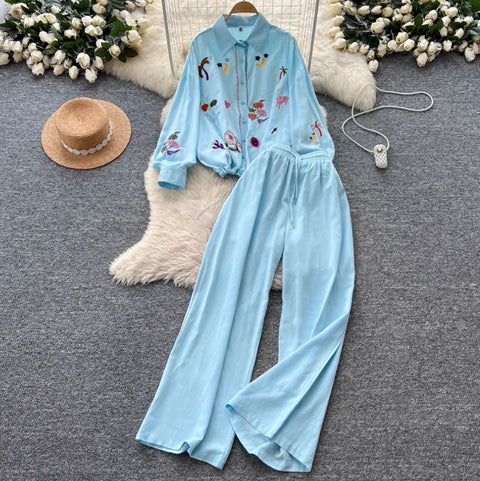 Sweetie Shirt & Draped Trousers 2Pcs