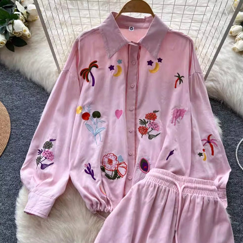 Sweetie Shirt & Draped Trousers 2Pcs