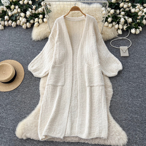 Soft Cardigan & Vest Dress 2Pcs