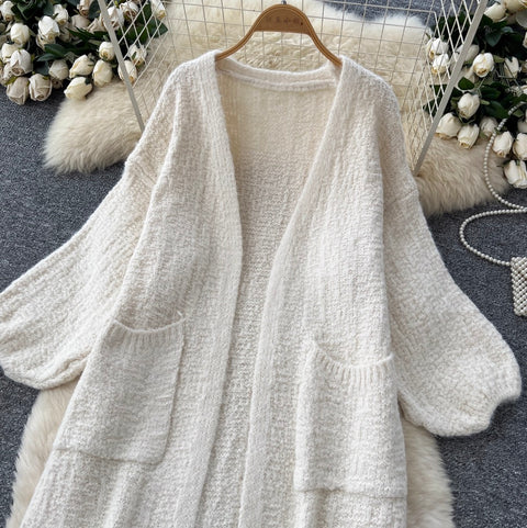 Soft Cardigan & Vest Dress 2Pcs
