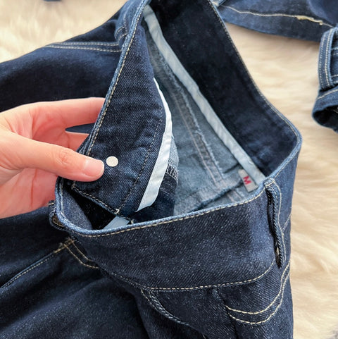 Lace-up Top & Jeans Denim 2Pcs