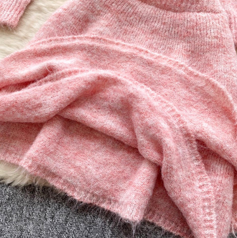 Lace Patchwork Cardigan & Skirt 2Pcs