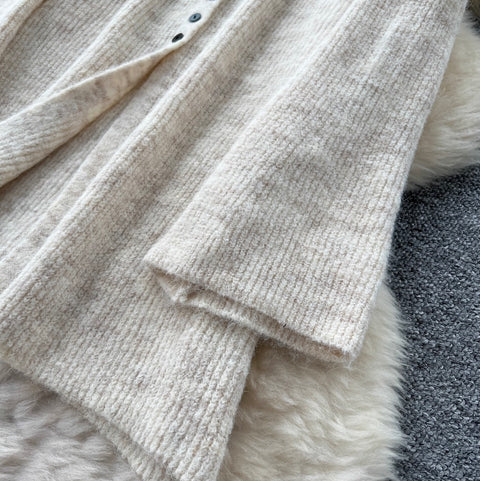 Single-breasted Cardigan & Skirt Knitted 2Pcs