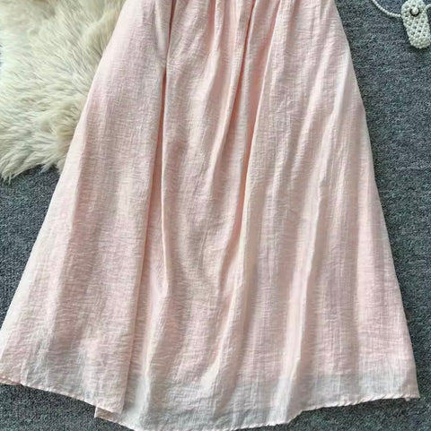 Lace-up Shirt & Half-body Skirt 2Pcs