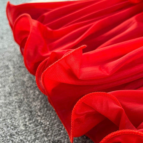 High-end Stand Collar Ruffled Dress