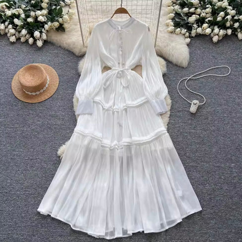 Flared Sleeve Flowing A-line Dress