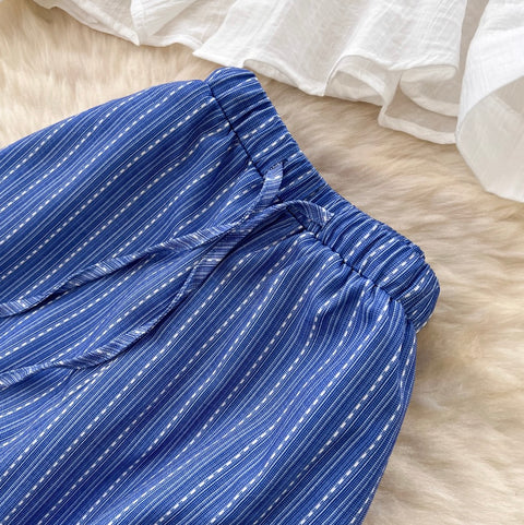 Shirt & Bikini & Striped Trousers 3Pcs