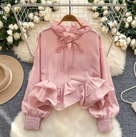 Irregular Design Ruffled Pendulum Shirt