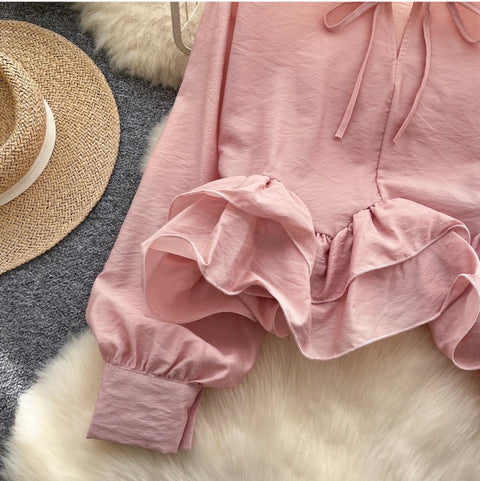 Irregular Design Ruffled Pendulum Shirt