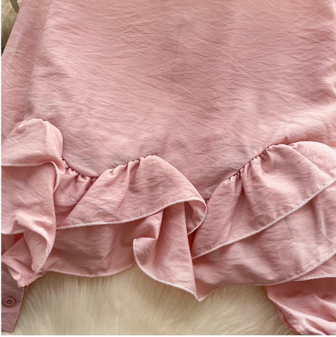 Irregular Design Ruffled Pendulum Shirt