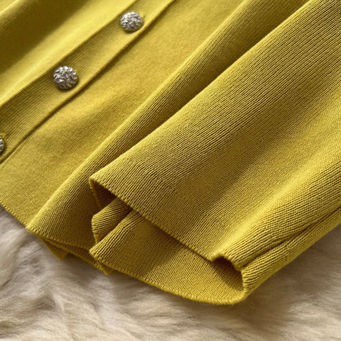 Print Cardigan & Trousers Knitted 2Pcs