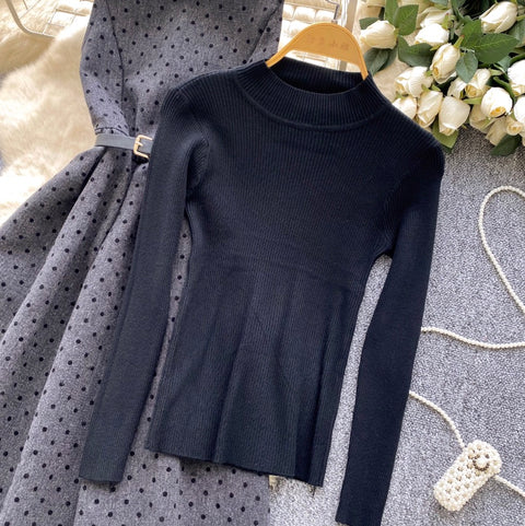 Polka Dot Vest Dress & Sweater 2Pcs