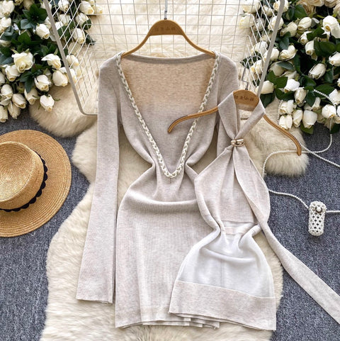 Niche Halter Dress & Outwear Knitted Dress