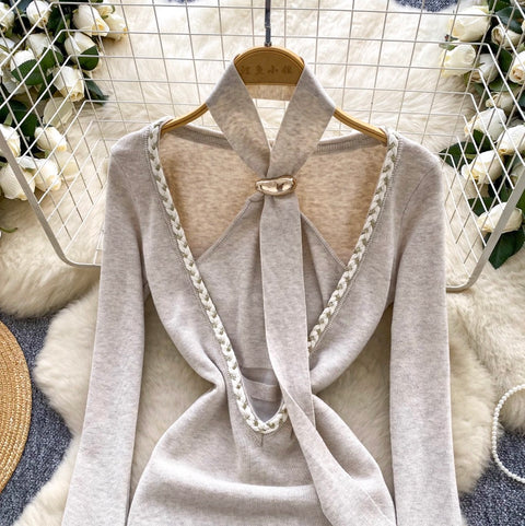 Niche Halter Dress & Outwear Knitted Dress