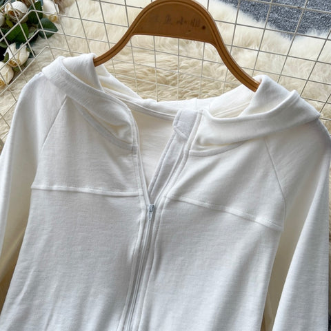Hoodie & Slim-fit Slip Dress 2Pcs