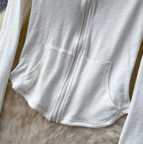 Hoodie & Slim-fit Slip Dress 2Pcs