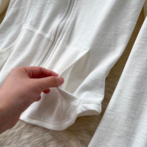 Hoodie & Slim-fit Slip Dress 2Pcs