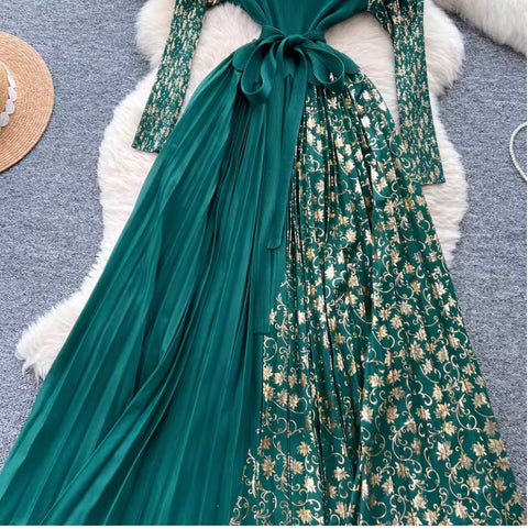 High-end Asymmetric Print Patchwork Dress