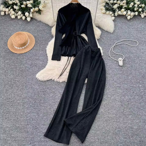 Faux Two-pieces Top & Trousers 2Pcs