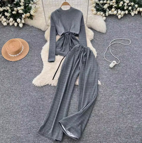 Faux Two-pieces Top & Trousers 2Pcs
