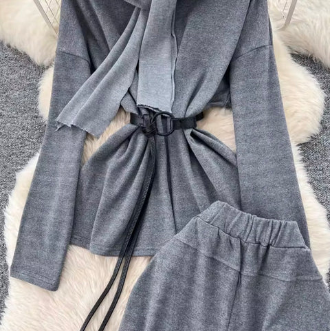 Faux Two-pieces Top & Trousers 2Pcs
