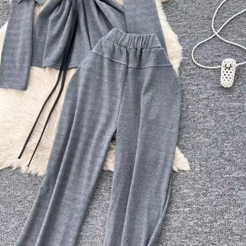 Faux Two-pieces Top & Trousers 2Pcs