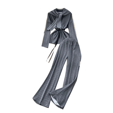 Faux Two-pieces Top & Trousers 2Pcs