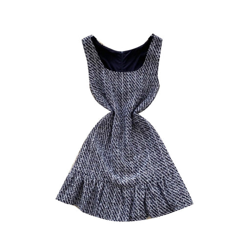 Tweed Vest Dress & Sweater 2Pcs