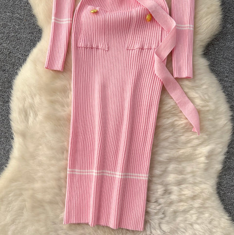 Niche Waist-slimming Knitwear Dress